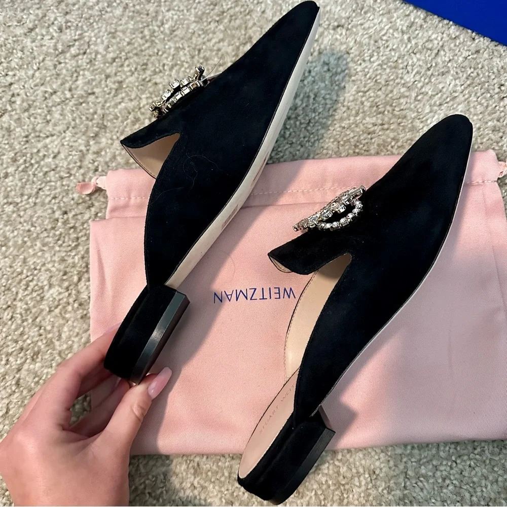 STUART WEITZMAN Suede Mules (Eloise)
